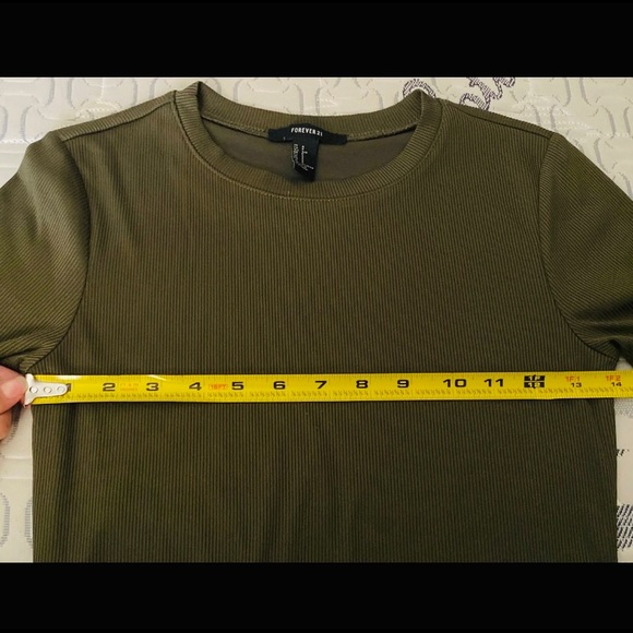 Forever 21 NWOT green ribbed body-con mini dress - Picture 7 of 11